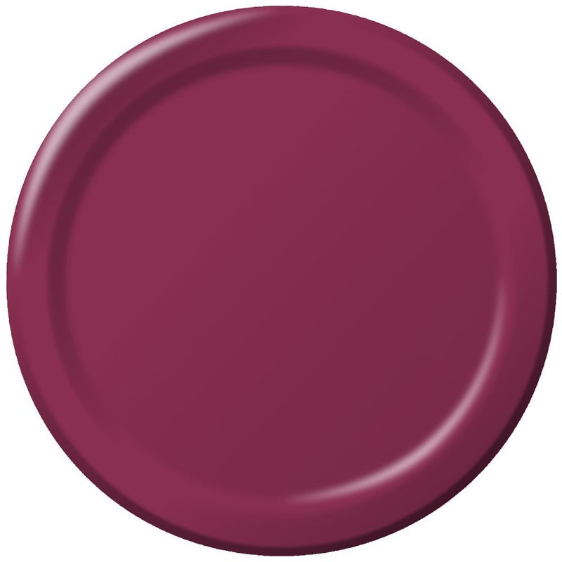 Creative Converting Touch of Color 24 Count Paper Banquet Plates, Burgundy - Image 1